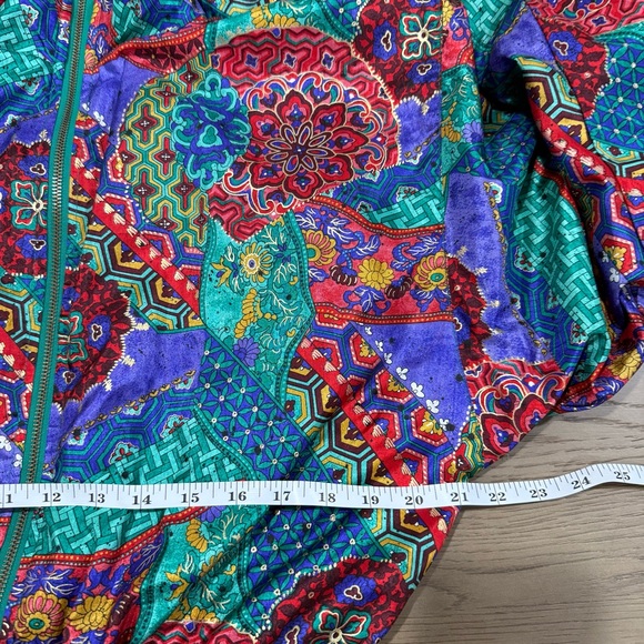Lavon Petites PM Vintage Windbreaker Jacket Festival Retro Patchwork Print Event - Picture 16 of 16